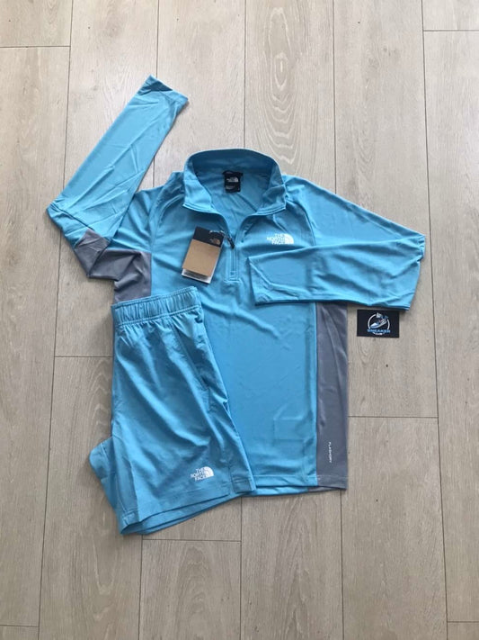 THE NORTH FACE 1/4 ZIP SET - BABY BLUE/GREY