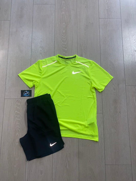 NIKE MILER 1.0 SET - VOLT/BLACK