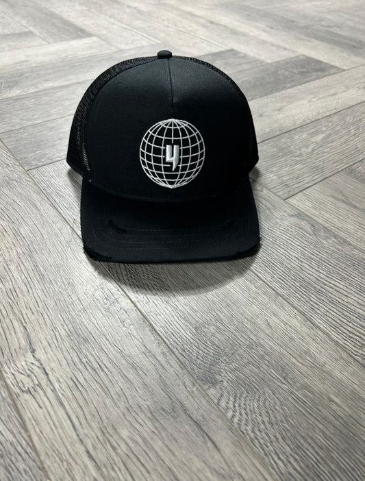 YELIR WORLDWIDE CAP - BLACK/WHITE