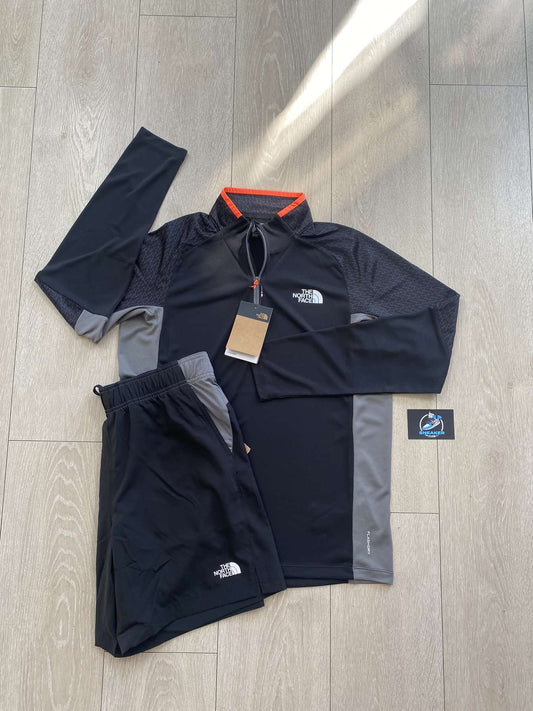 THE NORTH FACE 1/4 ZIP SET - BLACK/ORANGE