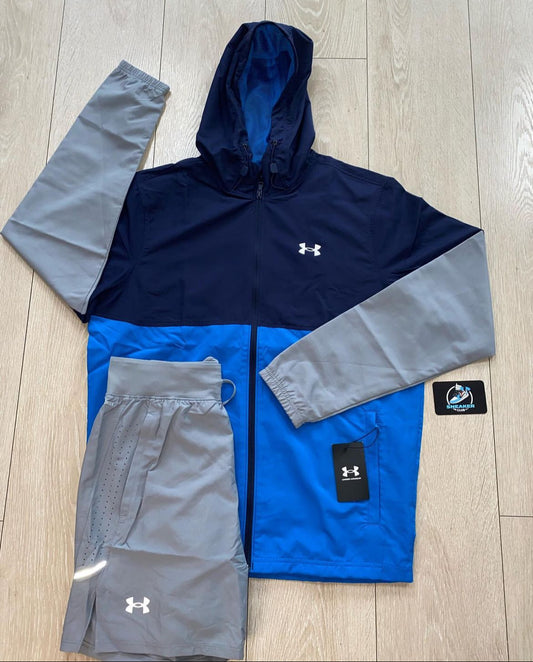 UNDER ARMOUR WINDRUNNER SET - BLUE/GREY/NAVY